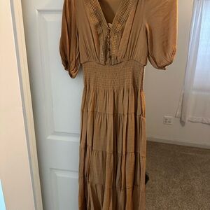 Elegant Brown Maxi Dress